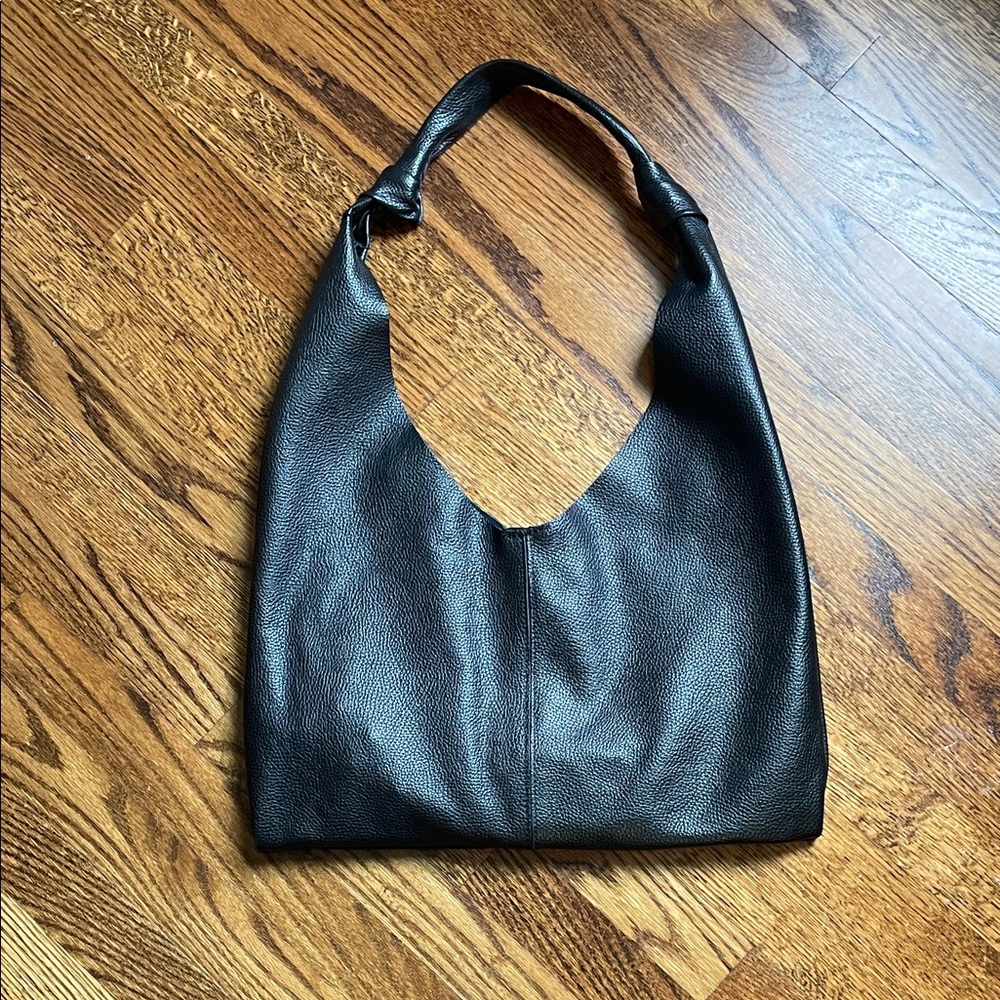 Elegant Black Leather Hobo Bag